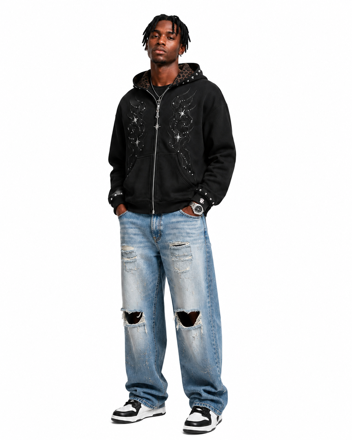 MIDNIGHT STATE® - STARBURST DISTRESSED JEANS