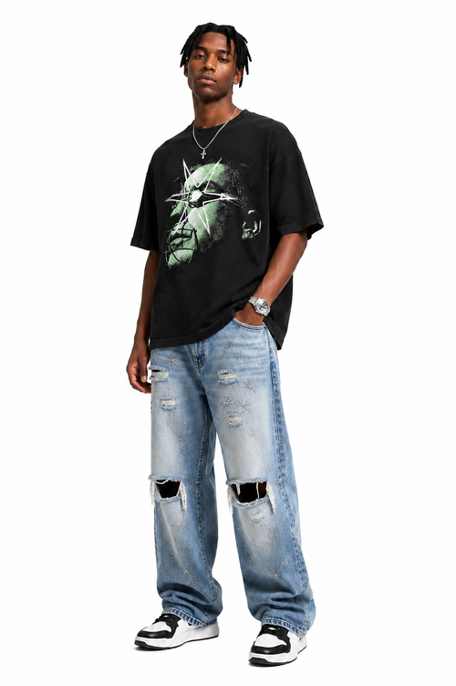 MIDNIGHT STATE® - STARBURST DISTRESSED JEANS
