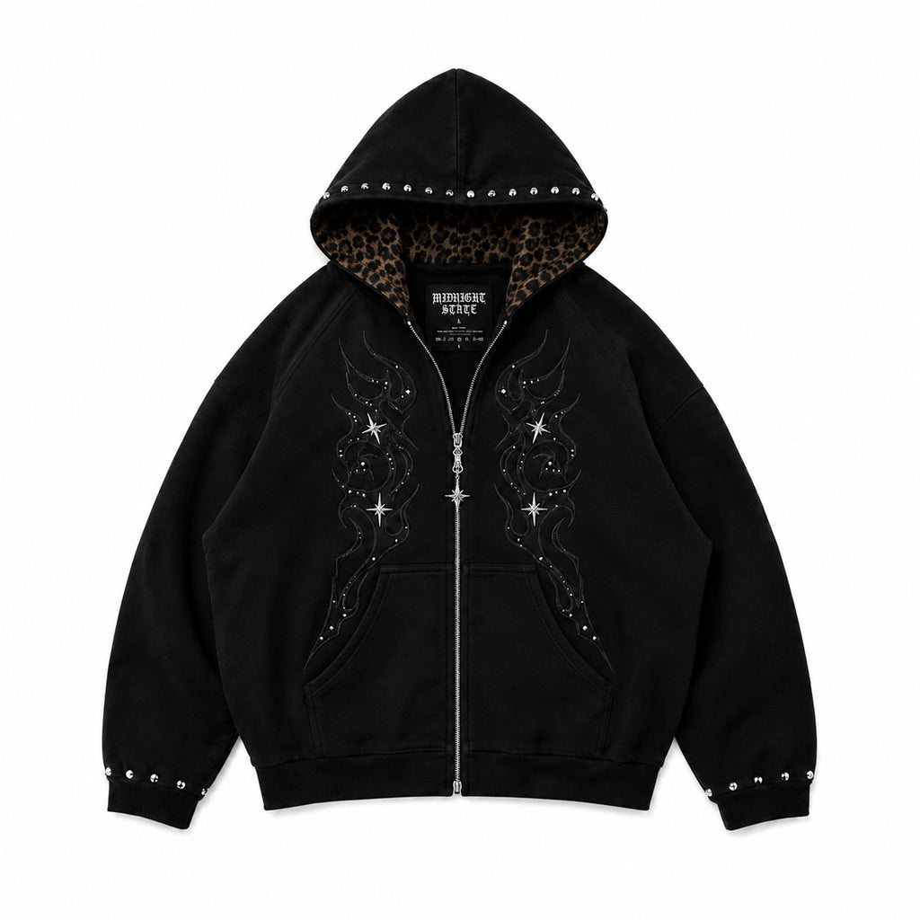 MIDNIGHT STATE® - FLAME ZIP HOODIE